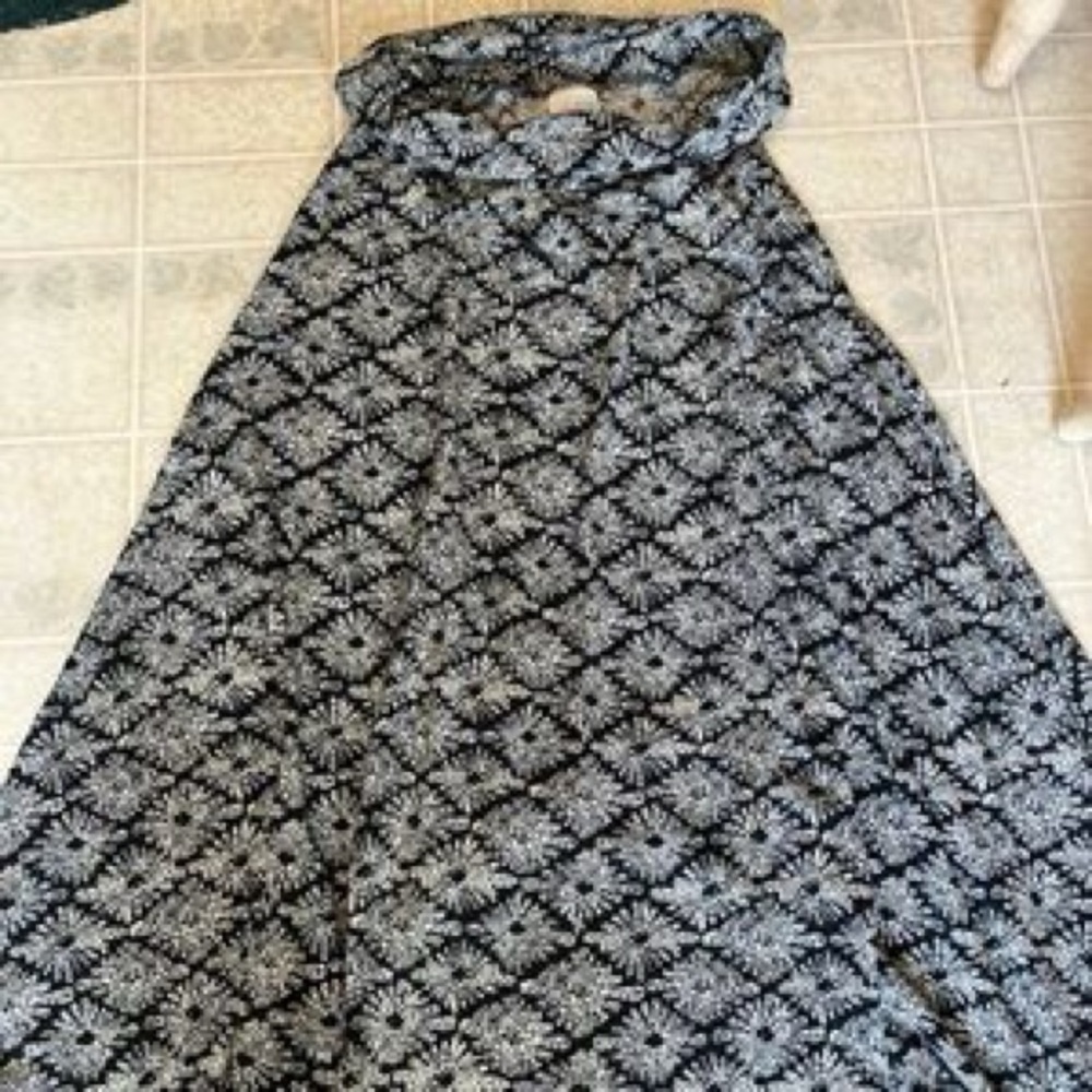 Lularoe Black and White Patterned A-Line Maxi Skirt size M
